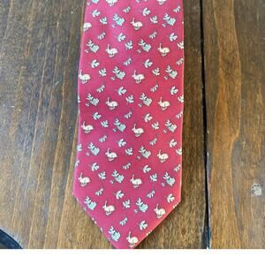 Brooks Brothers Pure Silk Stain Resistant Tie Rabbit Leaf Print Made in USA